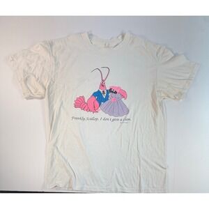 Vintage Sunshine Apparel Frankly Scallop I Dont Give A Clam Pun T-Shirt Cream L